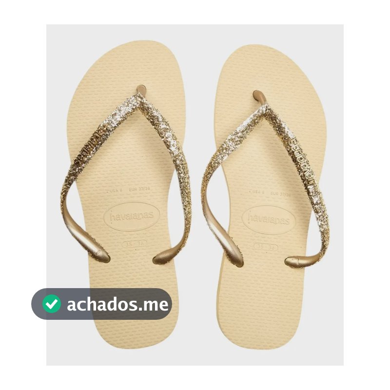 Chinelo Feminino Havaianas Glitter Ii - Primavera/verao 0154-areia Liso 33/34