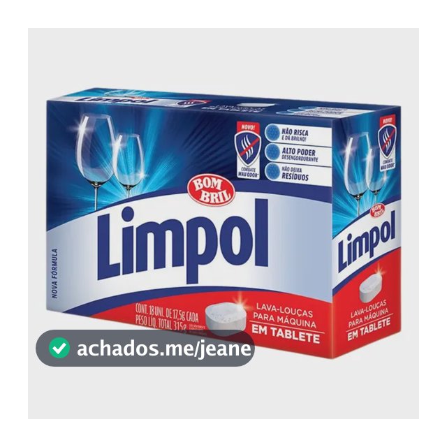 18 Tablete Detergente Maquina Lava Louca Limpol Bombril