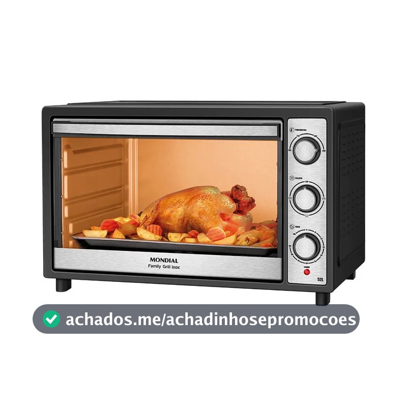 Forno Elétrico 52l Family Grill Inox Mondial 1800w Frn-52-bi