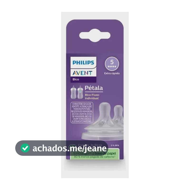 Kit 2 Unidades De Bico Pétala 3.0 T5 Para Bebês De 6 Meses Phillips Avent