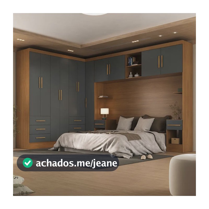 Guarda-roupa Modulado Soberano 11 Portas 8 Gavetas Cor Cinza