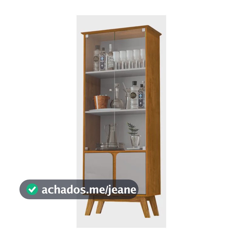 Cristaleira Madri 4 Portas Bechara Naturalle Off White Natura/off White
