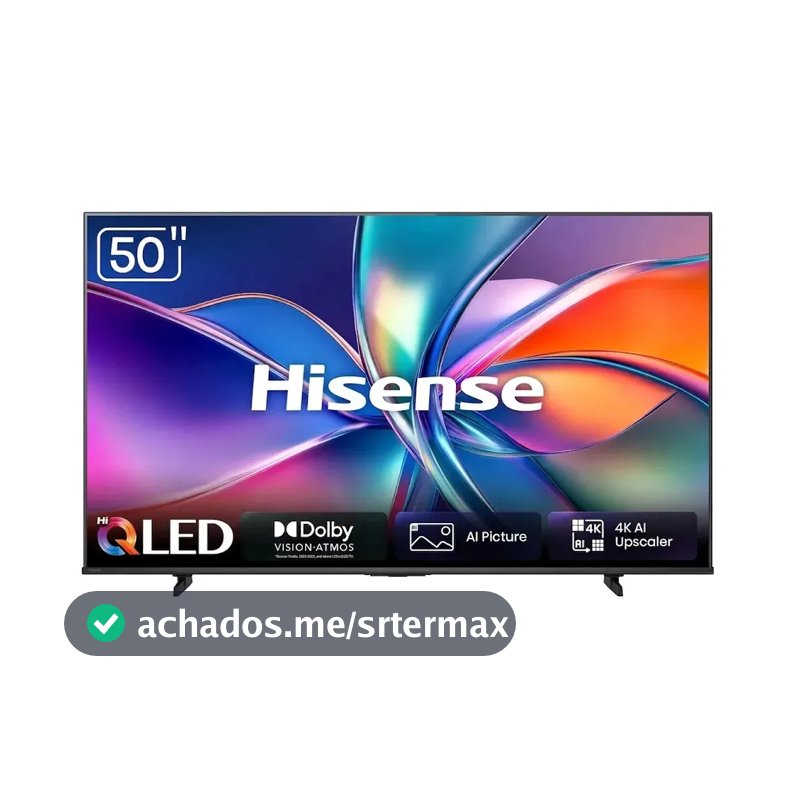 Smart TV Hisense HI-QLED 4K 50" polegadas com Processador AI, Dolby Vision Atmos e Compatibilidade Alexa - 50Q6QVV