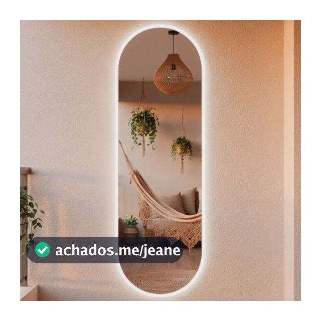 Espelho Orgânico Grande Pílula 150x50 De Parede Com Led