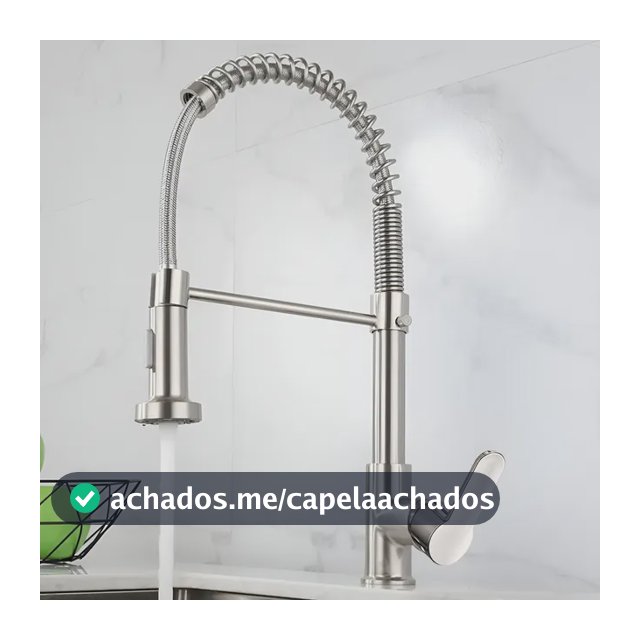 Torneira Cozinha Gourmet Bancada Flexível Monocomando Pia Prateado B22-silvery