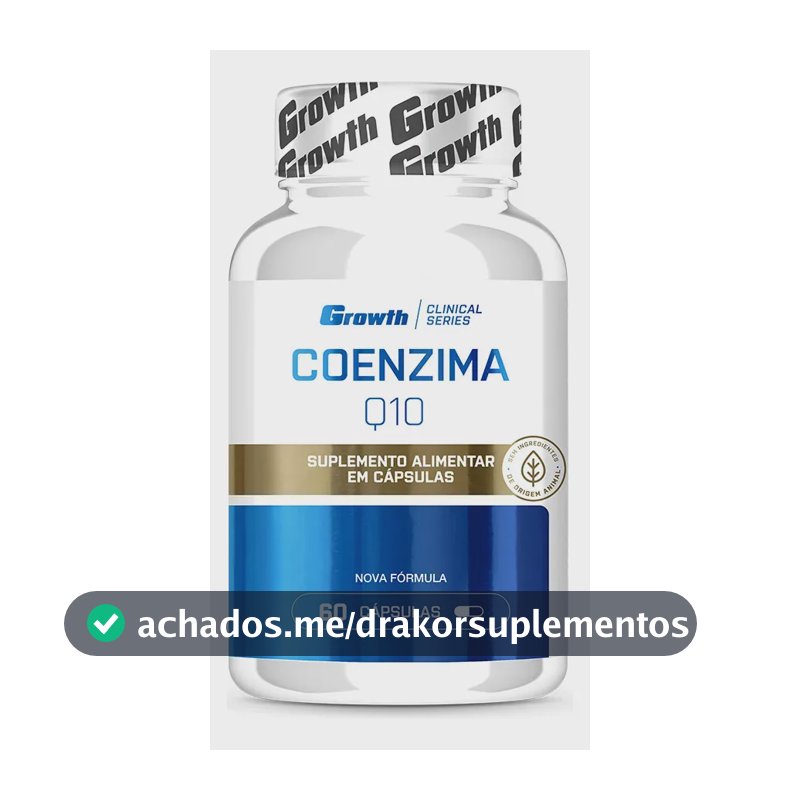 Coenzima Q10 (100mg 60 Caps) - Growth Supplements Sabor Sem Sabor