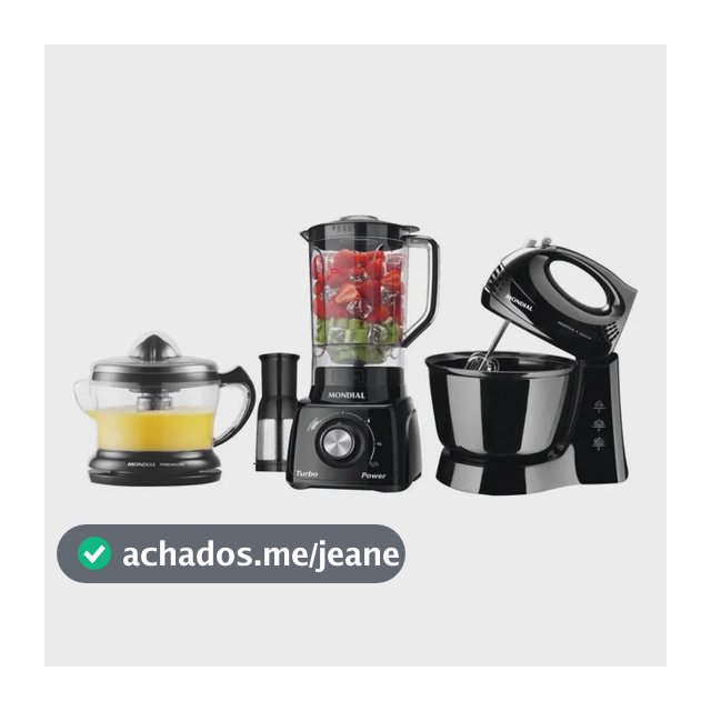 Kit Kt-105-b Mondial Com Liquidificador Batedeira Preto 110v