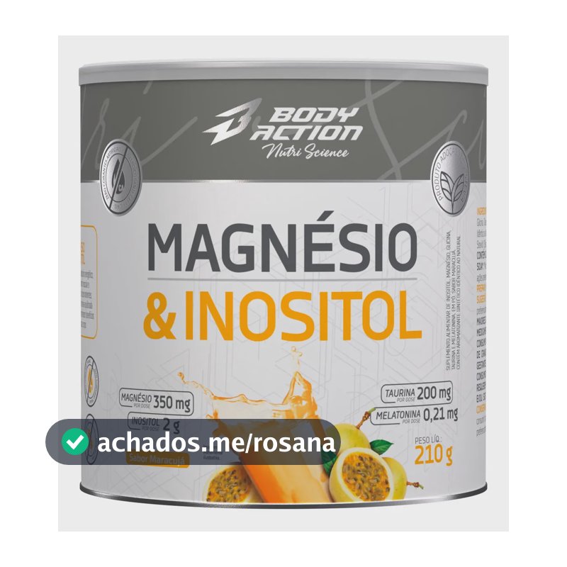Mineral/Vitamina Bodyaction Nutri Science Magnésio E Inositol Taurina Melatonina 210g em pó sabor Maracujá x 210g