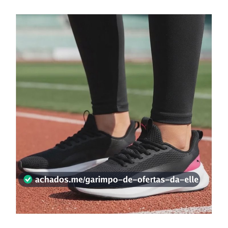 Tênis Puma Flyer Lite 3 Feminino De Corrida E Treino Preto/rosa 37 Br
