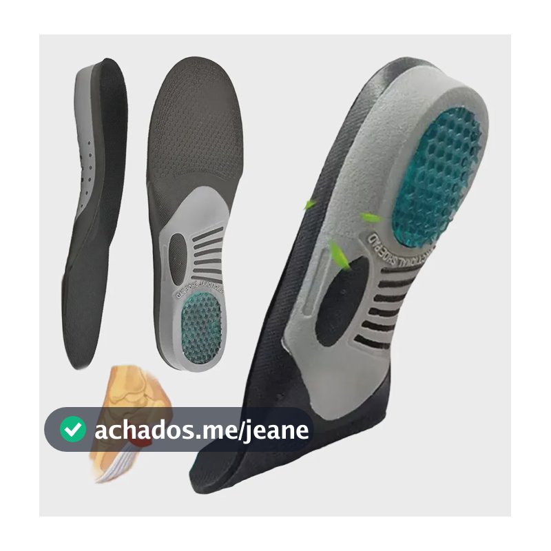 Palmilha Tratamento Ortopédico Para Correção Fascite Plantar 41-46 Preto