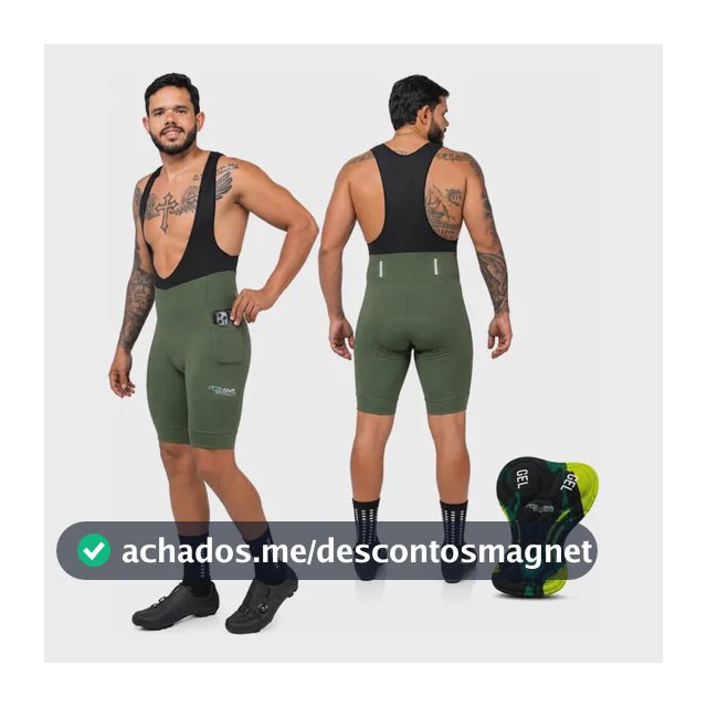 Bretelle Ciclismo Masculino Com Forro Gel Amortecedor Bolsos