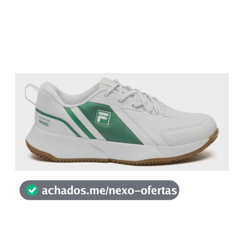 Tênis Fila Master Ace Masculino Padel Quadra Branco/ Verde Aberto/ Cinza Gelo Liso 41 Br