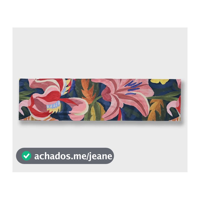 Caminho De Mesa Floral 100% Algodão 150cmx40cm