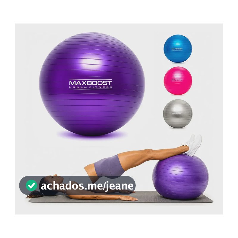 Bola Suiça 55cm Pilates Yoga Abdominais 200kg Maxboost Cor Roxo