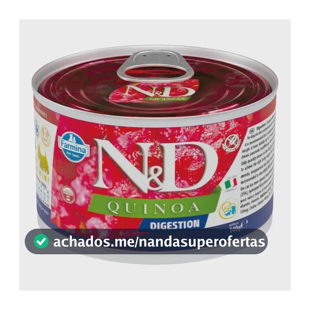 Ração Úmida Cão Adulto N&D Quinoa Lata 140g Cuidado digestivo