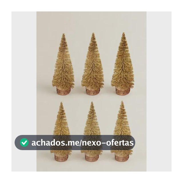 Kit 6 Arvores De Natal Com Base Madeira Decoração Mesa
