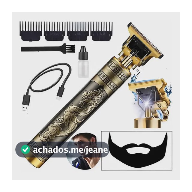 Máquina De Cortar Cabelo E Barba Sem Fio Premium Dourado 127/220v