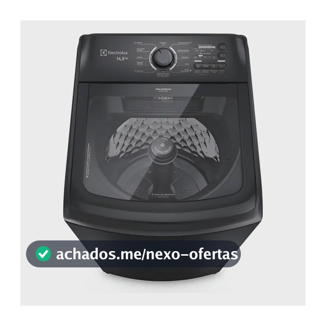 Máquina De Lavar Electrolux 14,5kg Cesto Inox Lep15 127v Preto