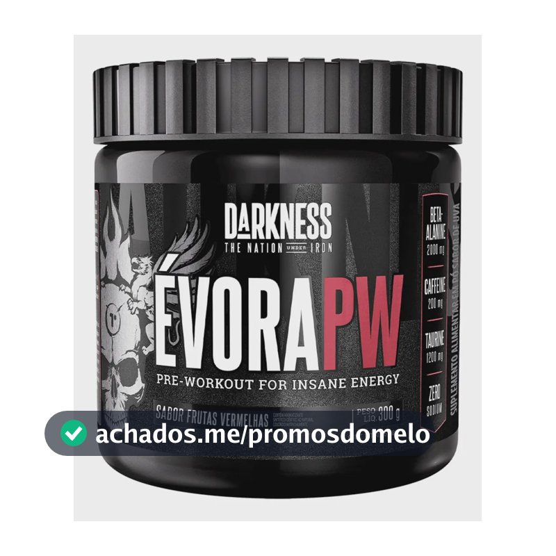 Suplemento em pó Darkness Pré Treino Alanina Évora PW sabor Frutas vermelhas x 300g