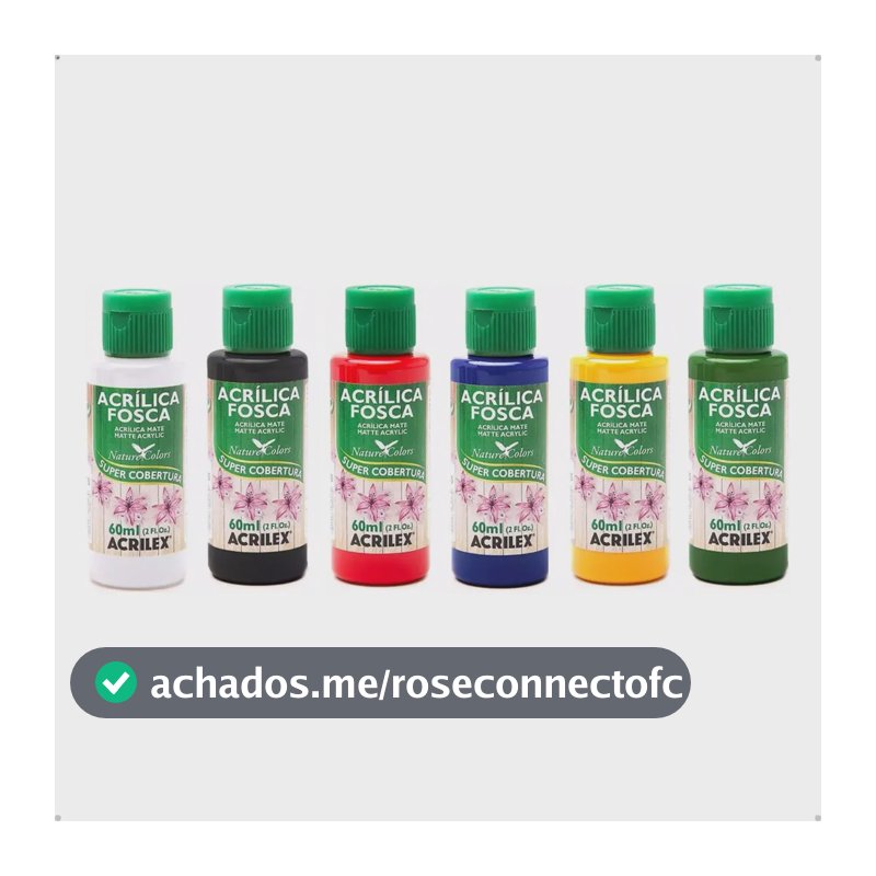 Kit 6 Tintas Acrílica Fosca Artesanato Acrilex 60ml Variadas