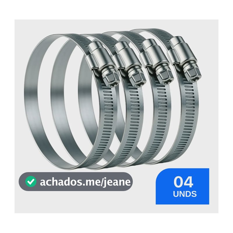 Kit 4 Abraçadeira Metal Aço Inox Ferro Tubo Duto 125mm 5 Pol Prateado