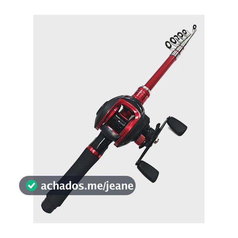 Kit Molinete Pesca + Vara De Pesca Telescopica Vermelho Direito