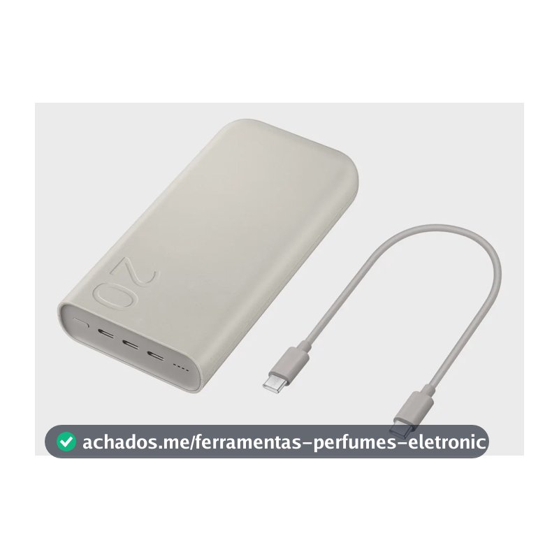 Carregador Power Bank sem fio Samsung | Potência de 45 W | 20.000 mAh | Cor bege | Carregamento super rápido 2.0