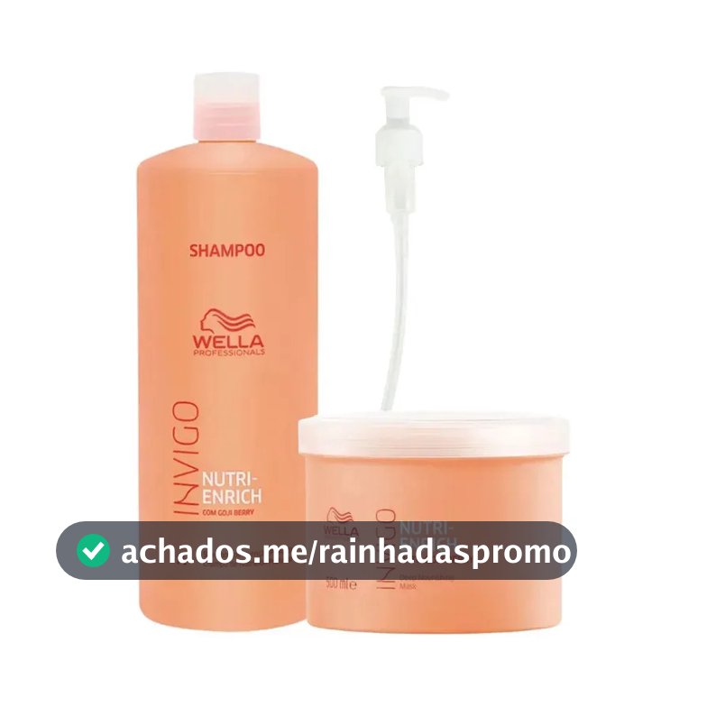 Kit Wella Nutri Enrich Shampoo 1000ml + Máscara 500ml Invigo