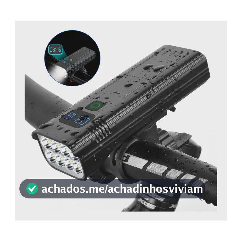 Farol Bike Recarregável Usb 8 Leds T6 Lanterna Bicicleta Profissional Led Super Potente Powerbank Ciclismo Forte Luz Branca