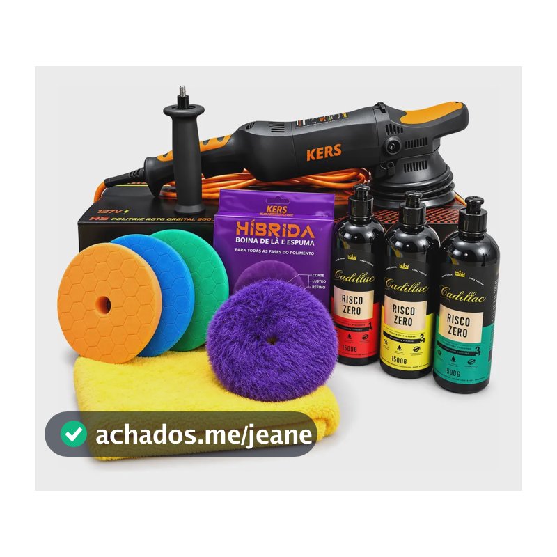 Politriz Roto Orbital Kers Rs 900w 15mm + Kit Polimento Preto 220v