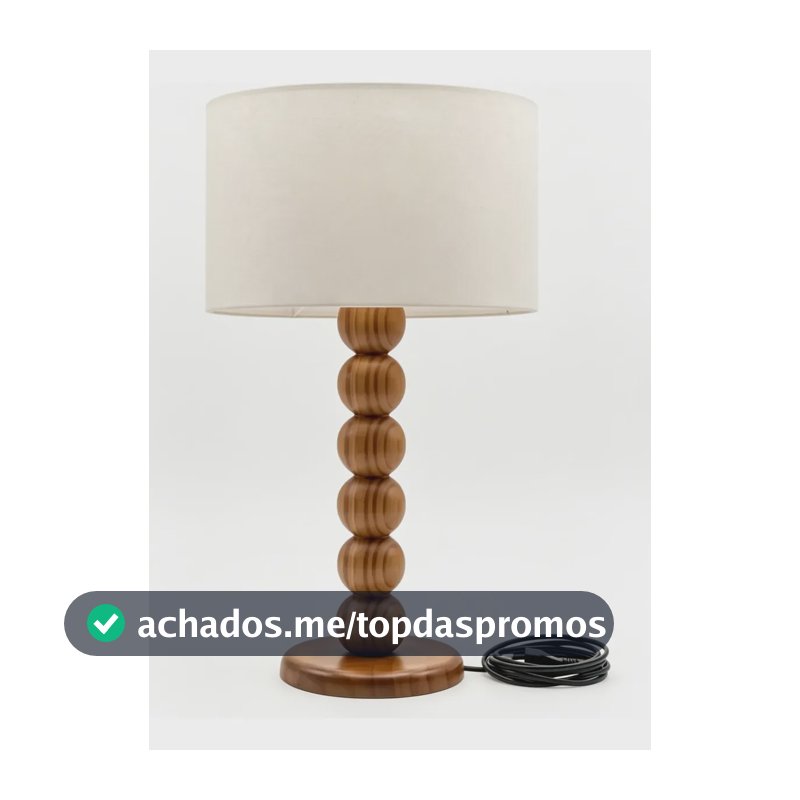Abajur De Bola Grande Torneado Moderno Cúpula Algodão Crú Marrom-claro Bege 127/220v
