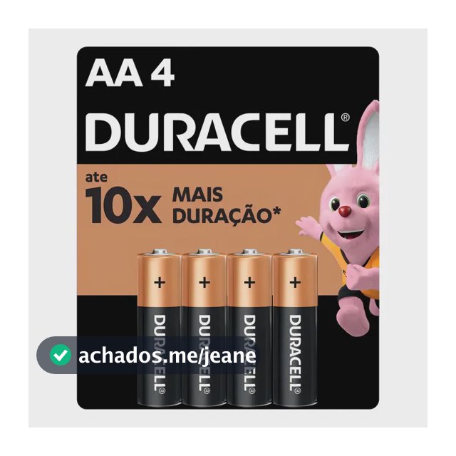 Pilha Alcalina Aa Pequena Duracell Com 4 Unidades