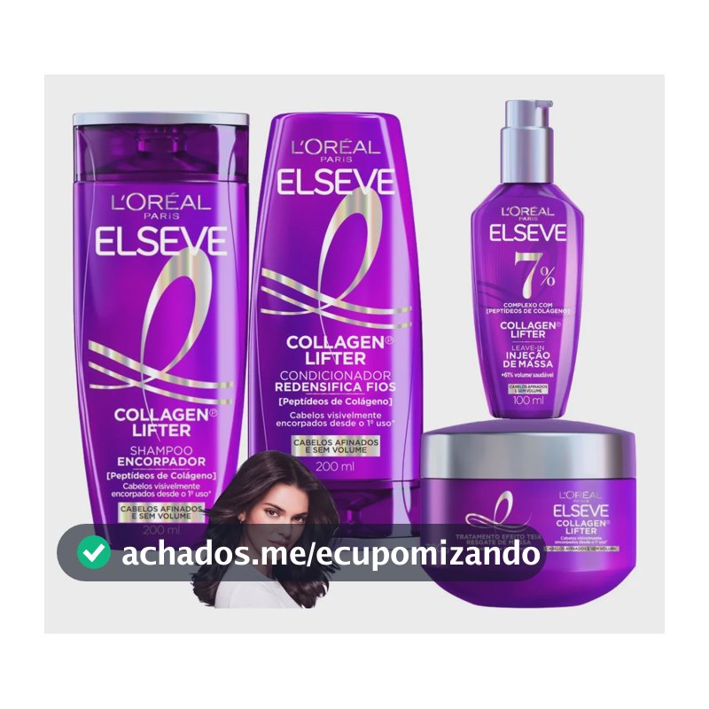 Kit Elseve Collagen Lifter Encorpador Redensifica Fios Colág