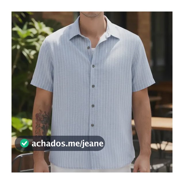 Camisa Masculina Manga Curta Linho Com Algodão Casual Hering