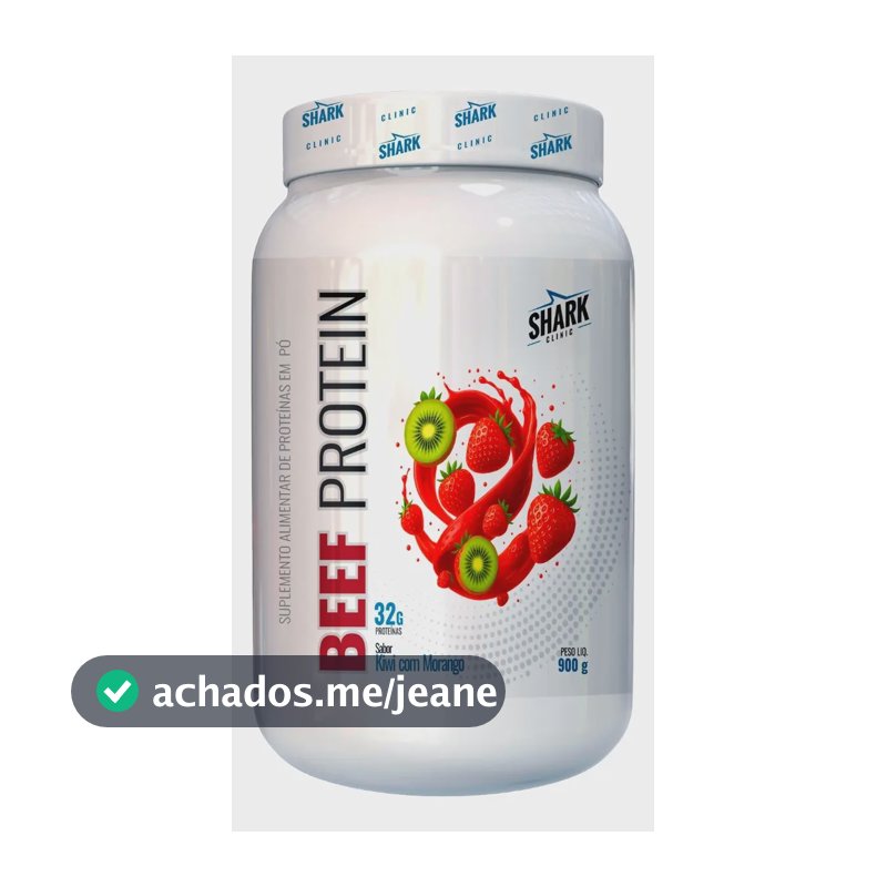 Whey Protein Zero Lactose Beef 900g Morango C/kiwi Shark Pro Morango Kiwi