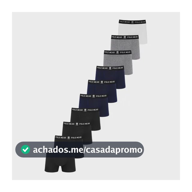 Kit 10 Cuecas Algodão Polo Wear Sortido