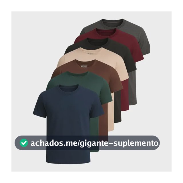 Kit 7 Camisetas Basica Lisa Algodão Premium Masculina
