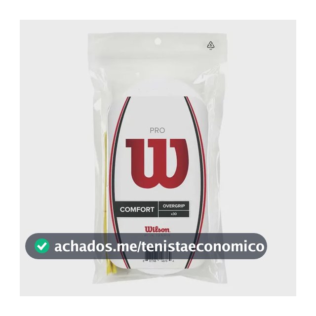 Overgrip Wilson Pro Comfort Branco Para Tênis - Kit Com 30 Branco