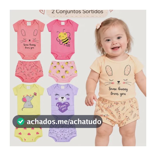 Kit 4 Peças Conjunto Body Verão Menina Feminino