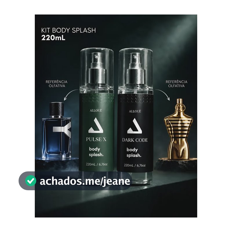 Kit Body Splash Masculino Allouê - 220ml - Fixação Premium