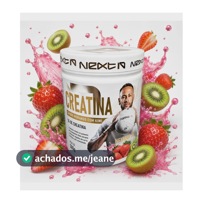Creatina Morango Com Kiwi Monohidratada 300g Next10 Nutrition Desempenho Esportivo