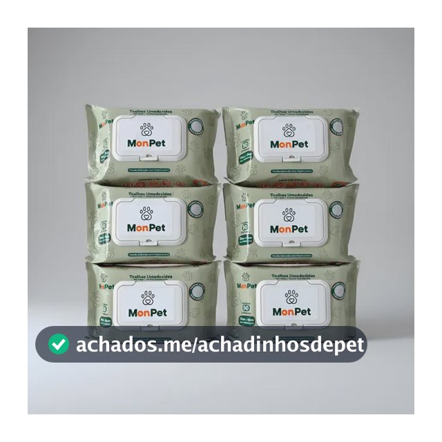 Toalha Lenço Umedecido Para Caes E Gatos Pet 6 Pacotes C/ 50