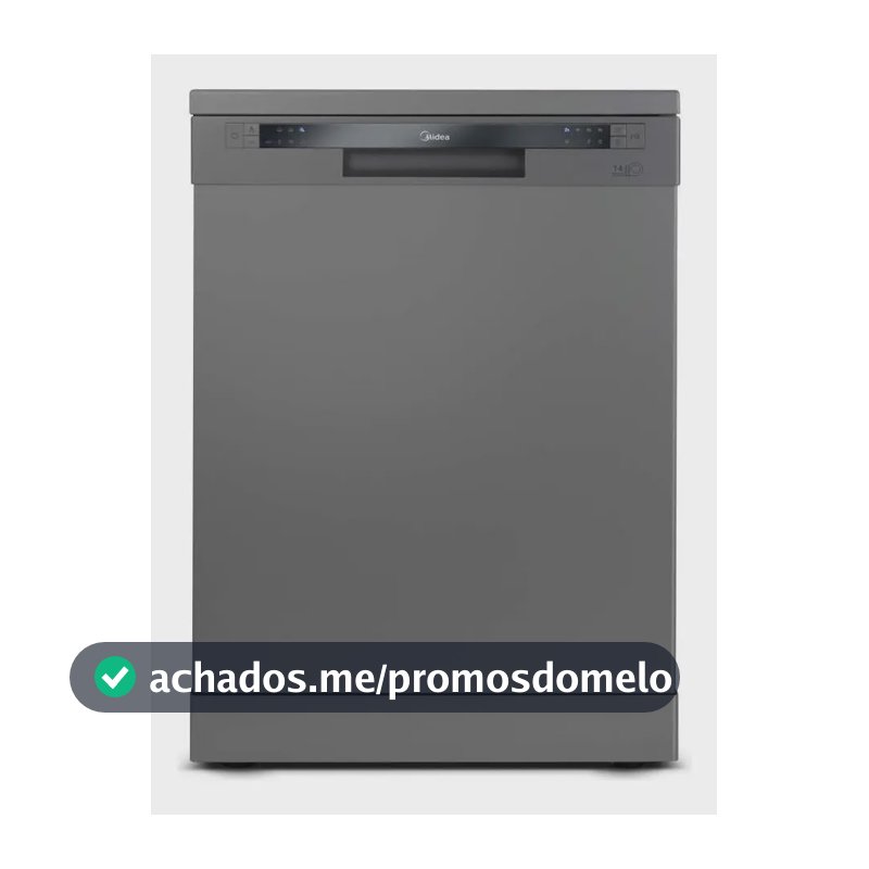 Lava Louca Midea 14 Servicos Cinza Prata DWA14S2 220V Pre Lavagem Maquina De Lavar Louca Meia Carga Eco Higienizacao 70C Painel Digital Timer Panela Copo Suporte Talheres Piso Embutir Cozinha 39kg