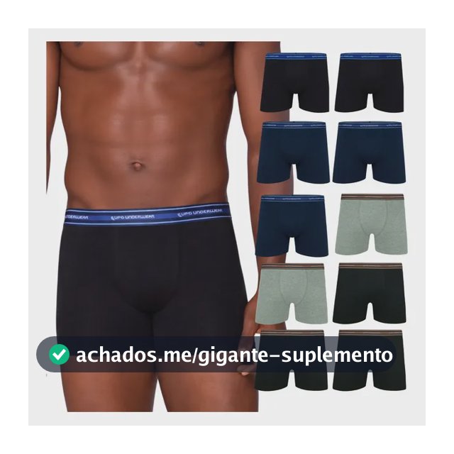 Kit 10 Cueca Boxer Lupo Algodão Cotton Conforto Original Box