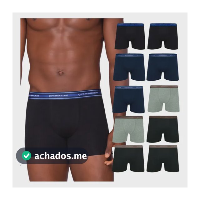 Kit 10 Cueca Boxer Lupo Algodão Cotton Conforto Original Box