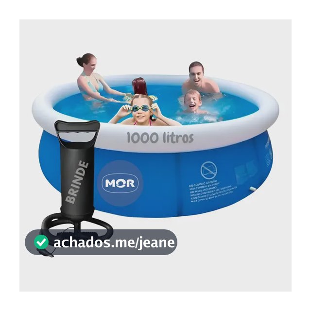 Piscina Inflável Redonda 1000 Litros Azul Mor Com Bomba