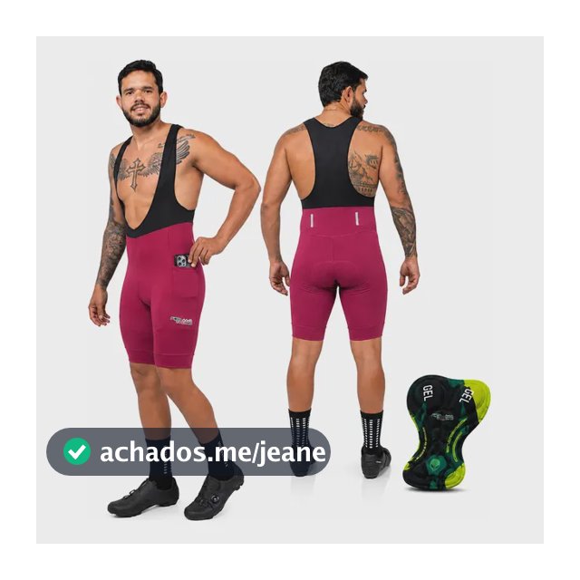 Bretelle Ciclismo Masculino Com Forro Gel Amortecedor Bolsos