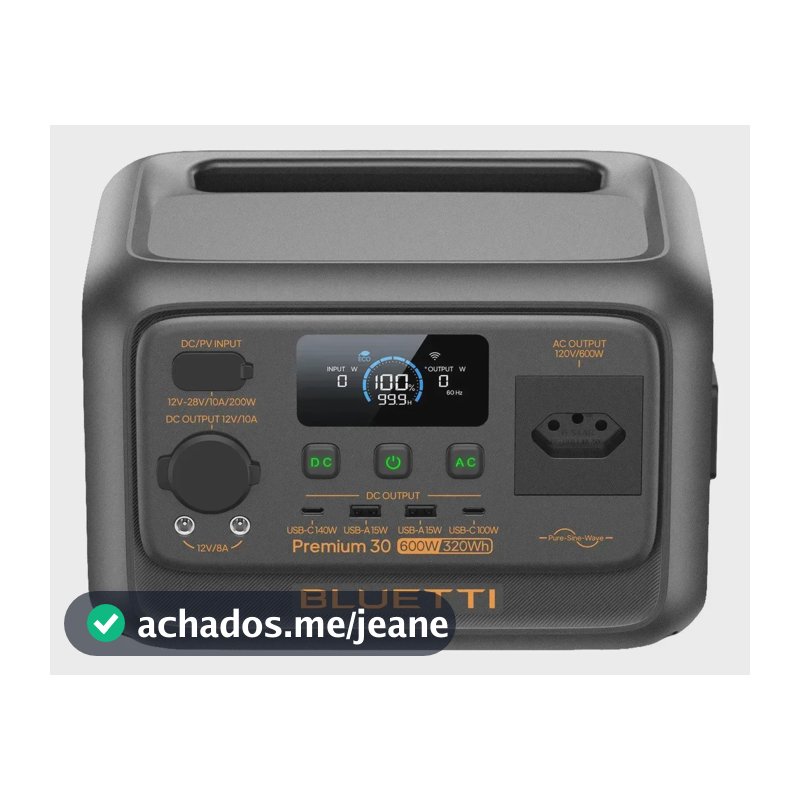 Estação Energia Portátil 320wh 600w Pico 1500w Gerador Solar