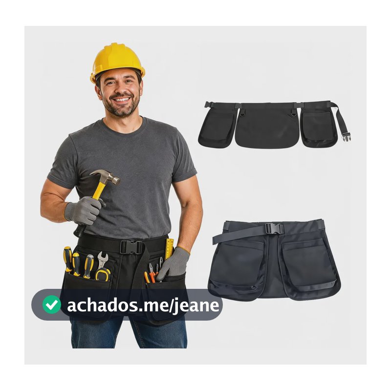 Bolsa Multifuncional Porta Ferramentas De Cintura Ajustável Preto