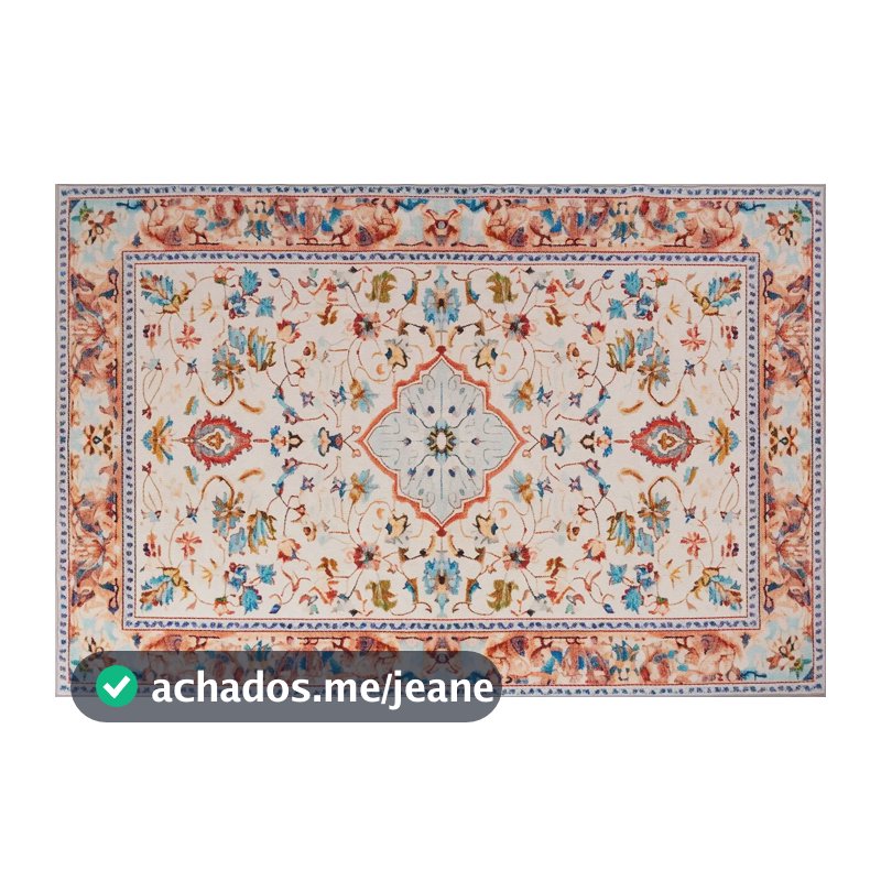 Tapete Vinci Jolitex 100% Poliéster Antialérgico 100x140cm Comprimento 140 Cm Cor Ravena Desenho Do Tecido Geométrico Largura 100 Cm